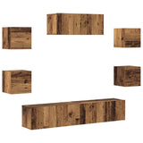 5 Piece TV Cabinet Set Wall-mounted Old Wood 3329207