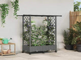Raised Bed with Trellis and Roof Light Grey 122.5 x 40 x 127 cm 3423028