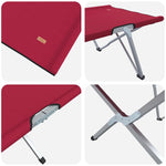 Folding Camping Bed Folding Red 62 x 194 x 42 cm Oxford fabric 42003118