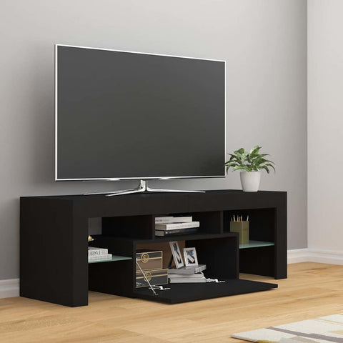 TV Cabinet with LED Lights Black 120x35x40 cm 804347