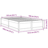 Bed Frame without Mattress 135x190 cm Double Solid Wood Pine 3282384