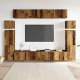 8 Piece TV Cabinet Set Wall-mounted Old Wood Engineered Wood 3329011