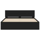 ZNTS Bed Frame without Mattress Black 140x190 cm 3207498