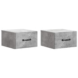 Wall-Mounted Bedside Cabinet with Drawer 2 pcs Concrete Grey 898602