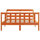 Bed Frame with Headboard without Mattress Wax Brown 120x190 cm Small Double 3306592