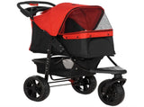 Oxford Cloth Folding 3-Wheel Pet Stroller Dog Trolley Red/Black T3398P349568