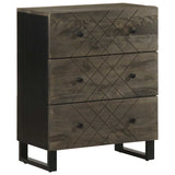 3 Piece Sideboards Black 60x33x75 cm Solid Wood Mango 3309999