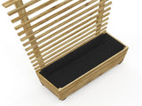 Wooden Raised Planter, with Back Trellis - Natural Finish T3398P313599