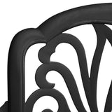 Bistro Set Black Cast aluminium 1 Table, 4 Chairs Durable 3070602
