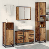 Bathroom Furniture Set with Door 3 pcs Old Wood Engineered Wood 3402560