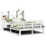Bookcase Bed without Mattress White 120x190 cm Small Double Solid Wood Pine 3322746
