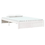 Bed Frame without Mattress White Solid Wood 120x200 cm 814945