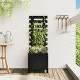 Garden Planter with Rack Black 39x39.5x114 cm Solid Wood Pine 832519