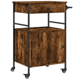 Kitchen Trolley Smoked Oak 56x43x89.5 cm Engineered Wood 842393