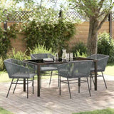 Garden Dining Set 5 pcs Grey Poly rattan 3380935