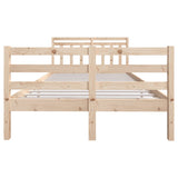 ZNTS Bed Frame without Mattress Small Double Solid Wood 3100624