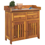 Garden Cabinet Natural 78 x 36.5 x 78cm Solid Acacia Wood 42001368
