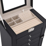 Jewellery Box 6-Layer with Mirror Lockable Black 4103565