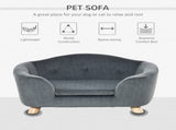 Dog Sofa Bed Pet Chair Couch with Water Resistant Fabric, Kitten Lounge with Soft Cushion, Wooden T3398P425257