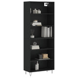 Highboard Black 69.5x32.5x180 cm Engineered Wood 3189566