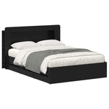 Bed Frame with Storage Black 150 x 200 cm Engineered Wood 3434052