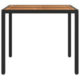 Garden Table Black 90 x 90 x 75 cm Poly Rattan 362537