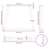 Dining Table Legs V-Shape 3 pcs White 100x cm Steel 4012597