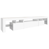 TV Cabinet with LED Lights White 215x36.5x40 cm 3152794
