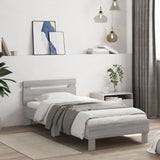 Bed Frame without Mattress with LED Lights Grey Sonoma 90x190 cm Single 838748