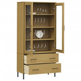 Bookcase with Metal Legs Brown 85x35x172.5 cm Solid Wood OSLO 350991