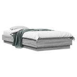 Floor Bed Frame Grey Sonoma 80 x 200 cm Engineered Wood 8009071