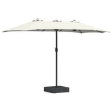 Garden Parasol Sand and Anthracite 385 x 209 x 244 cm Polyester 42003283
