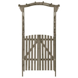 Pergola with Gate 116x40x204 cm Grey Solid Firwood 316393