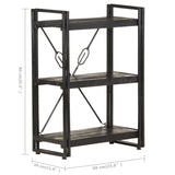 Bookcase Black Solid Mango Wood Medium Shelving Bookcase 320626