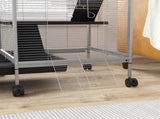 Small Animal Cage Pet Play House with Wheels Platforms Light Grey T3398P350046