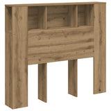 Headboard Cabinet Artisan Oak 120x19x104.5 cm Engineered Wood 856879