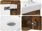 Bathroom Vanity Unit with Tap Smoked Oak 40.5 x 22.5 x 62 cm 889525