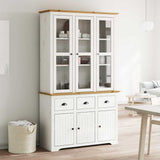 Highborad "BODO" White and Brown 115.5x43x200.5cm Solid Wood Pine 3206452