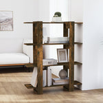 ZNTS Book Cabinet/Room Divider Smoked Oak 100x30x123.5 cm 813563