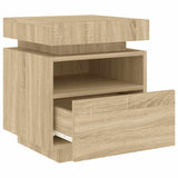 Bedside Cabinet with LED Lights Sonoma Oak 40x39x48.5 cm 836788