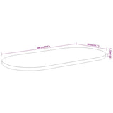 Table Top 100x50x2.5 cm Oval Solid Wood Acacia 370086