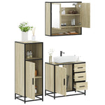 ZNTS 3 Piece Bathroom Furniture Set Sonoma Oak Engineered Wood 3300986