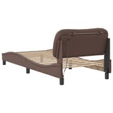 Bed Frame with LED without Mattress "Hvar" Brown 90x200 cm 3213908