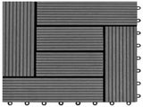 Decking Tile 11 pcs Grey 30 x 30 cm WPC 42046661