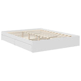 Storage Bed with Headboard White 150 x 200 cm Engineered Wood 3411888