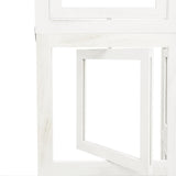 Room Divider 3 Panels White Solid Wood Paulownia 358685