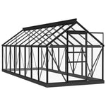 ZNTS Glass Greenhouse Anthracite 155x395.5x191 cm Aluminium 3082336