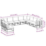 Garden Sofa Set with Cushion 10 pcs Black Aluminium 3378878