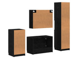 Bathroom Furniture Set 4 pcs Black Oak Engineered Wood 3416253