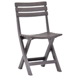 Garden Chair Set of 2 Mocha Plastic Standard Foldable 48788